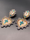 Cowrie Heart Earrings